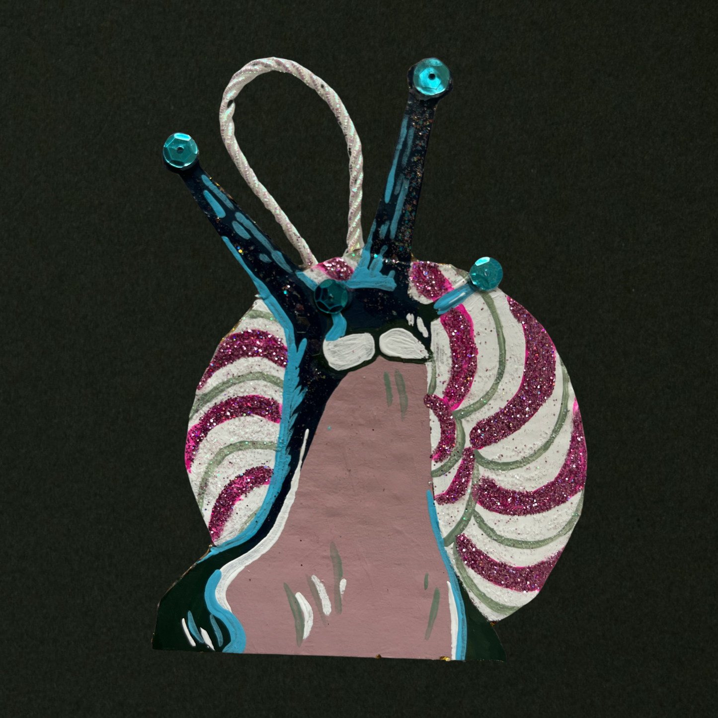 Winter Mint Snail Ornament