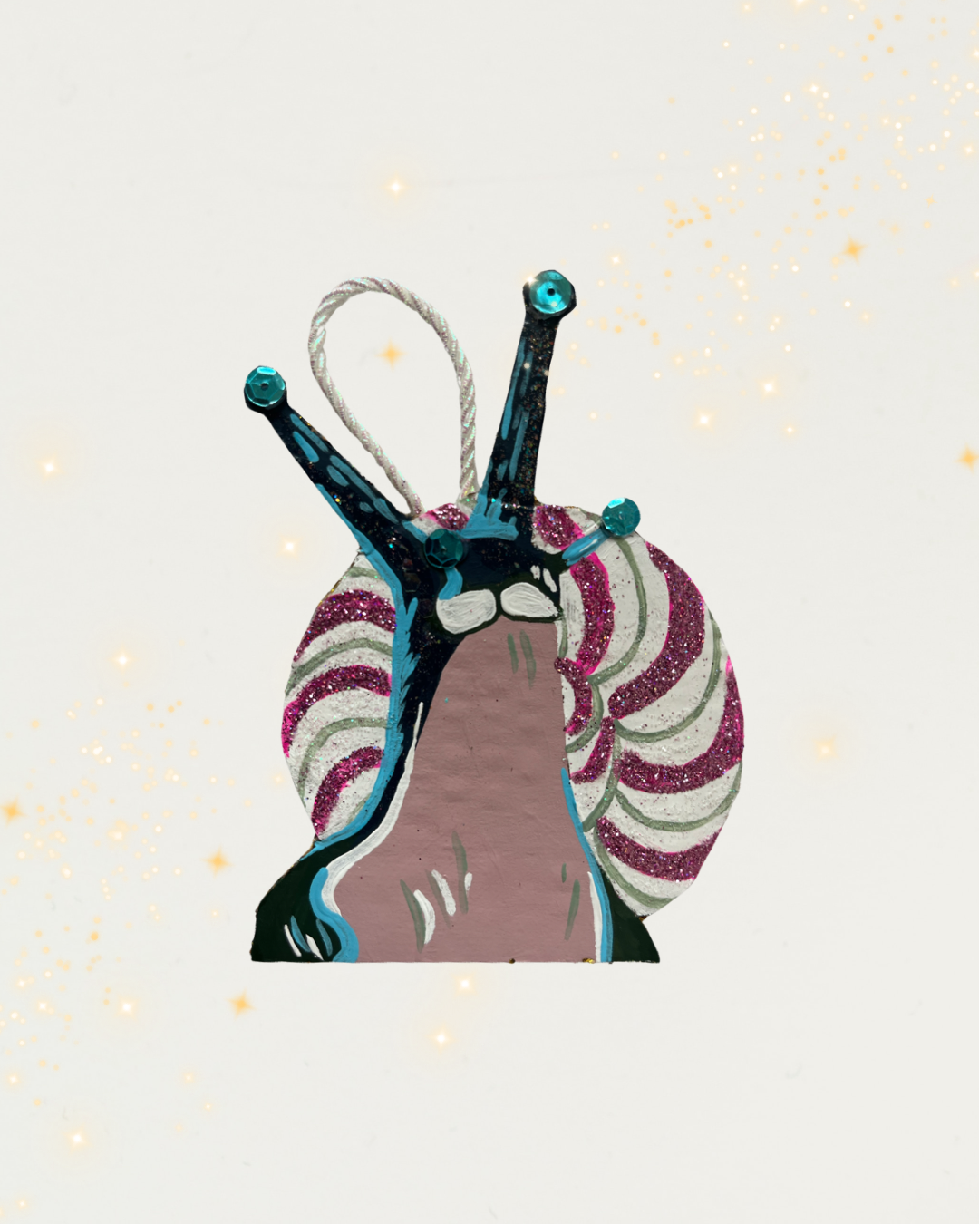 Winter Mint Snail Ornament