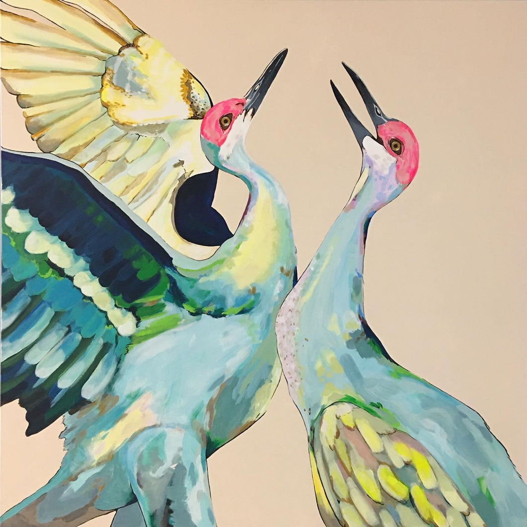 Cranes are Calling Original Painting