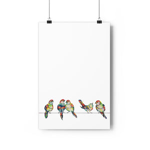 Hotwire Birds Vertical Giclée Art Print