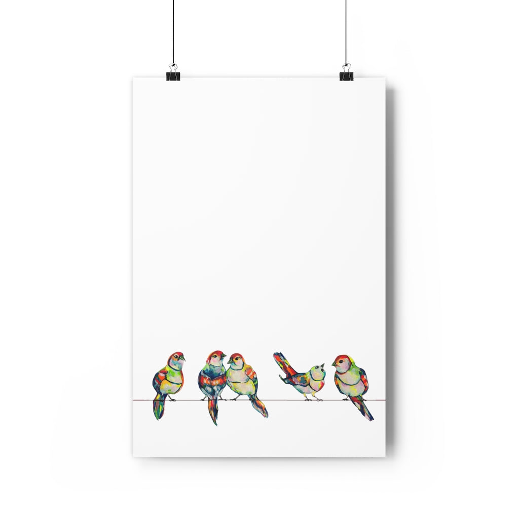 Hotwire Birds Vertical Giclée Art Print