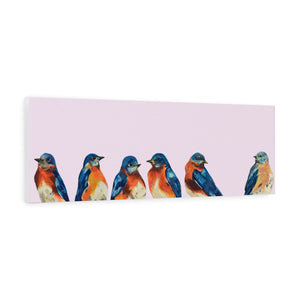 Bluebirds on 36x12 inch Canvas Gallery Wrap