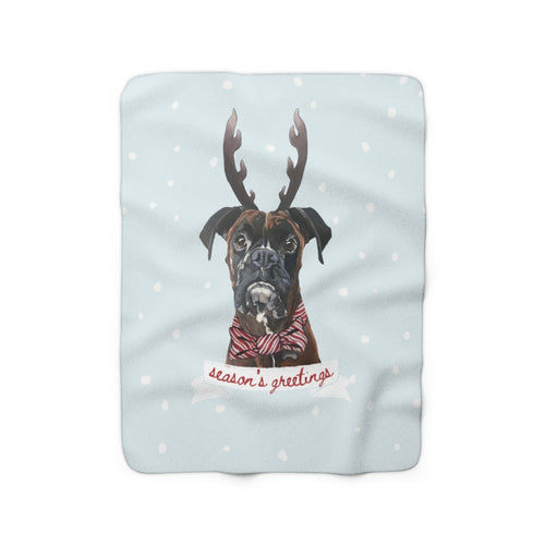 Holiday Pups -  Boxer Sherpa Fleece Blanket