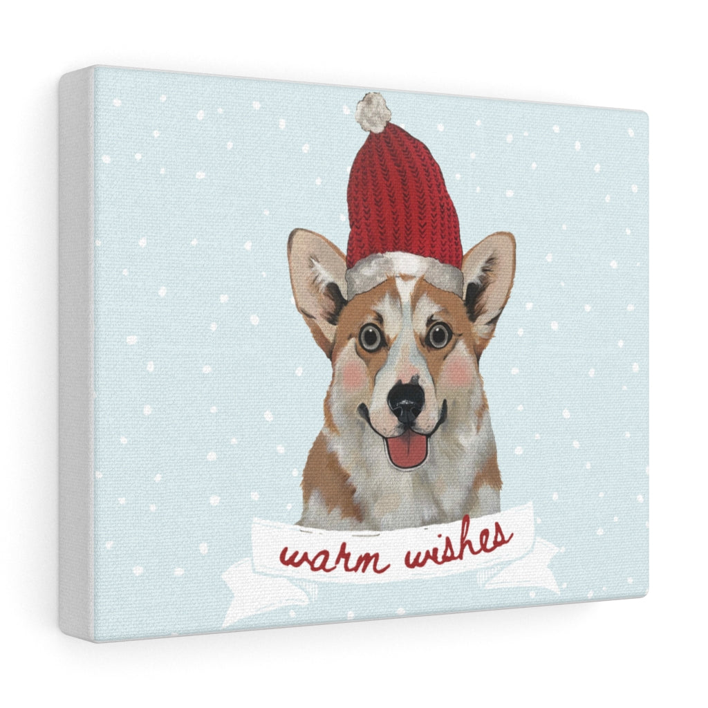 Holiday Pups - Corgi on Canvas Gallery Wrap