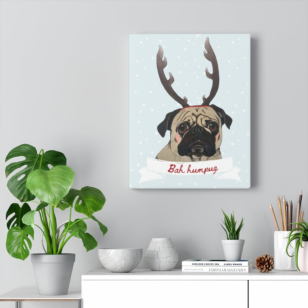 Holiday Pups - Bah Humbug on Canvas Gallery Wrap