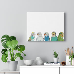 Parakeet Party on Canvas Gallery Wrap