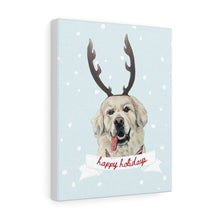 Load image into Gallery viewer, Holiday Pups - Golden Retriever on Canvas Gallery Wrap