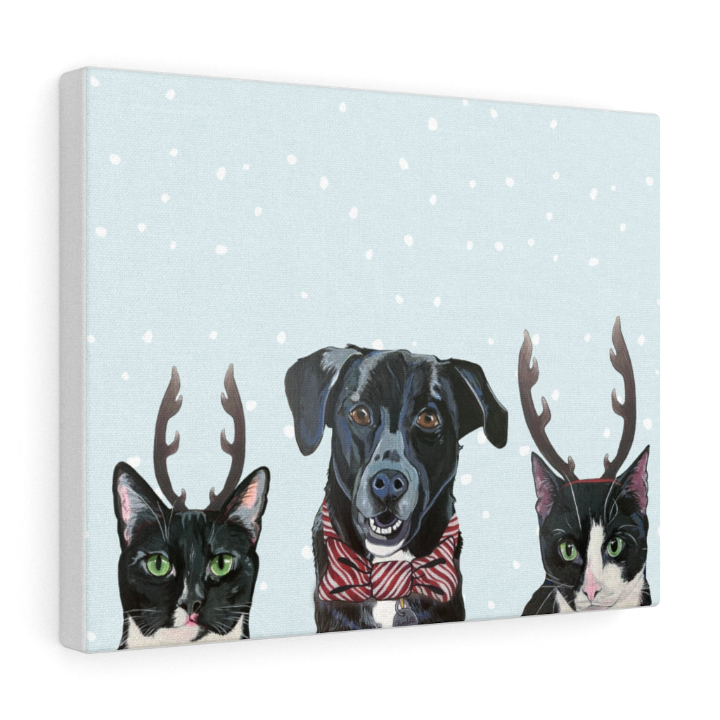 Holiday Pups - Caskey Crew on Canvas Gallery Wrap