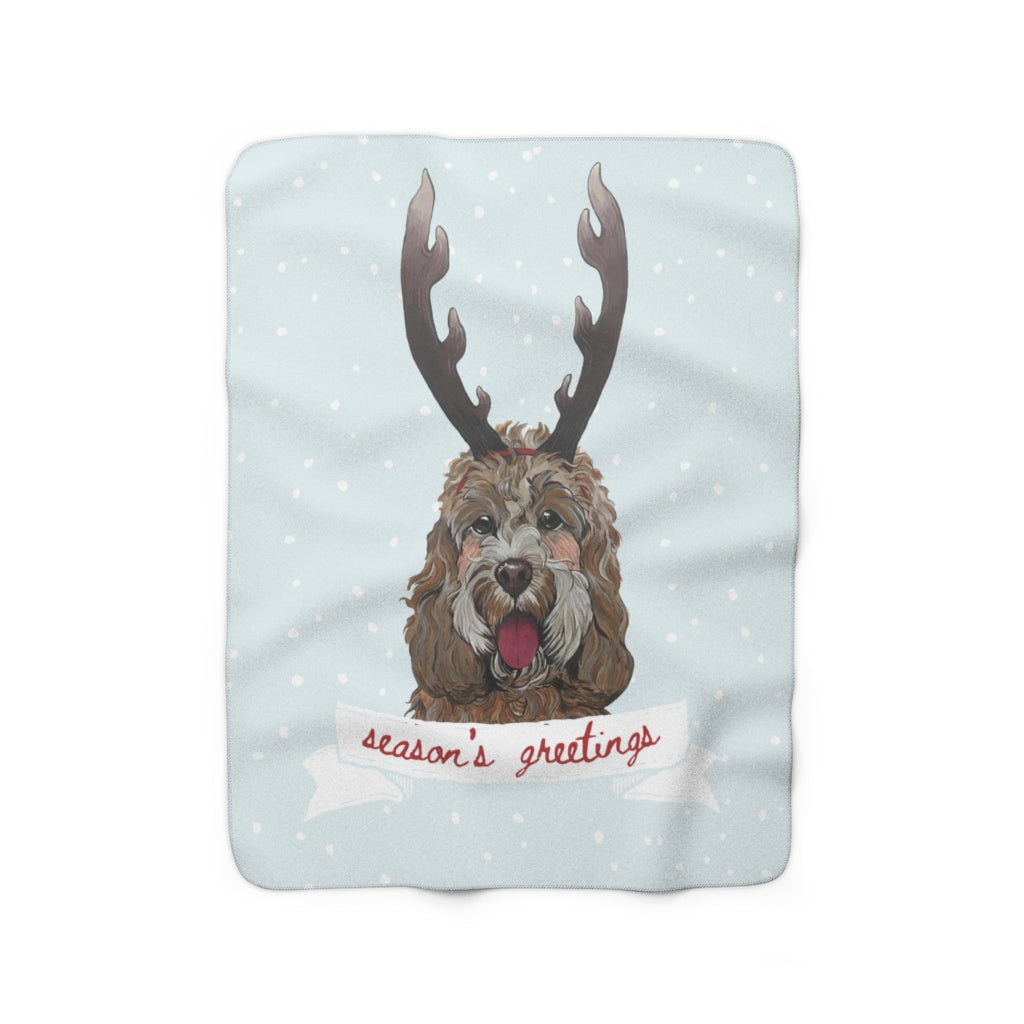 Holiday Pups - 'Doodle Sherpa Fleece Blanket