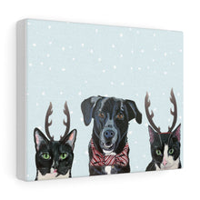 Load image into Gallery viewer, Holiday Pups - Caskey Crew on Canvas Gallery Wrap