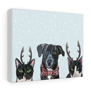 Holiday Pups - Caskey Crew on Canvas Gallery Wrap