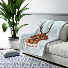 Load image into Gallery viewer, Holiday Pups -  Auggie Sherpa Fleece Blanket