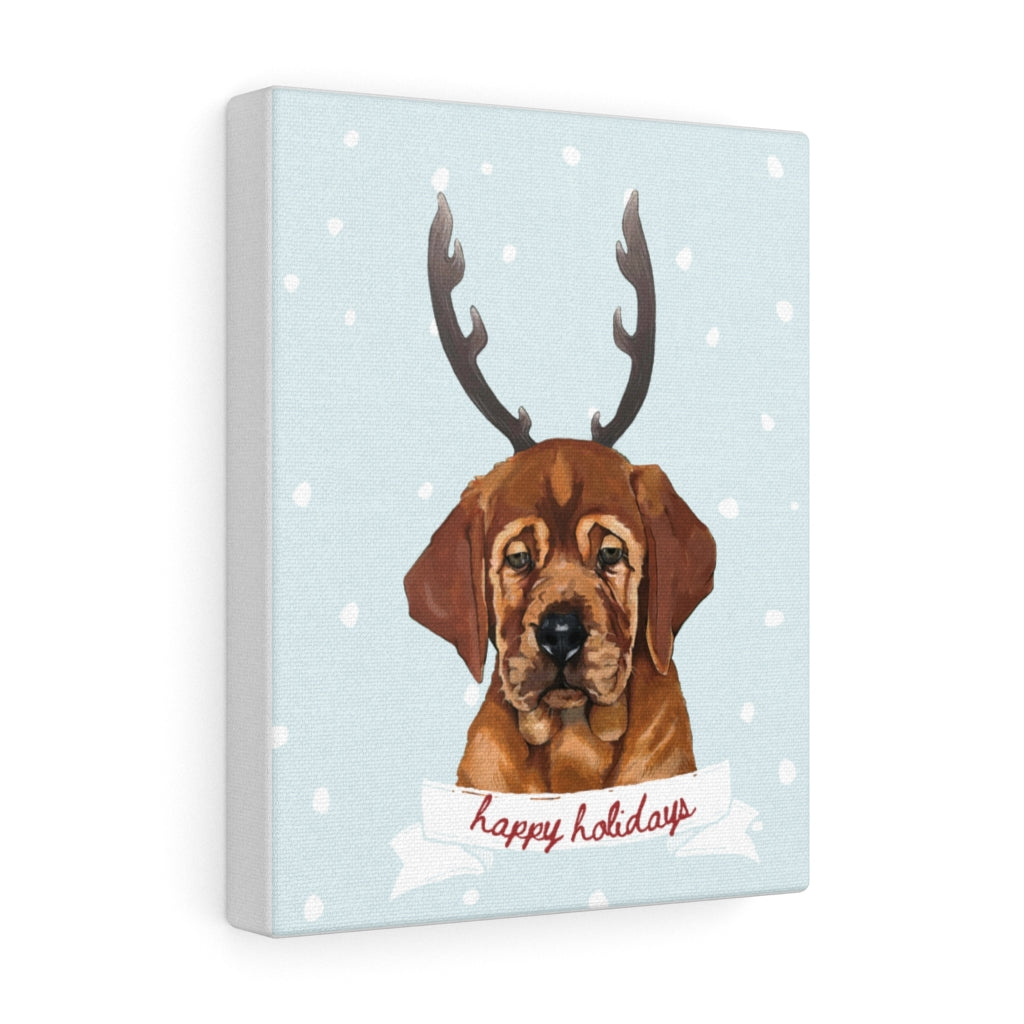 Holiday Pups - Auggie on Canvas Gallery Wrap