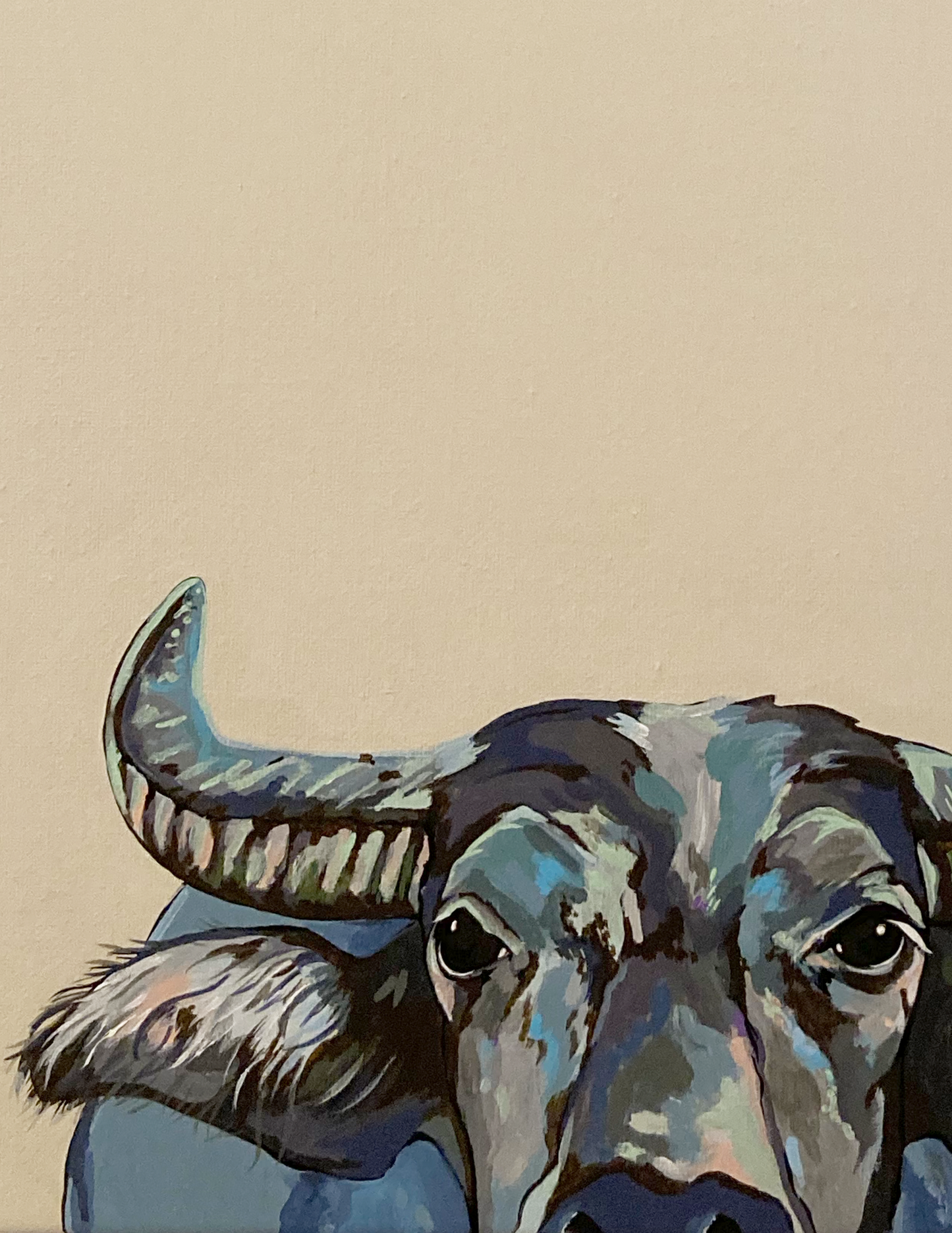 Wally the Water Buffalo Original Painting