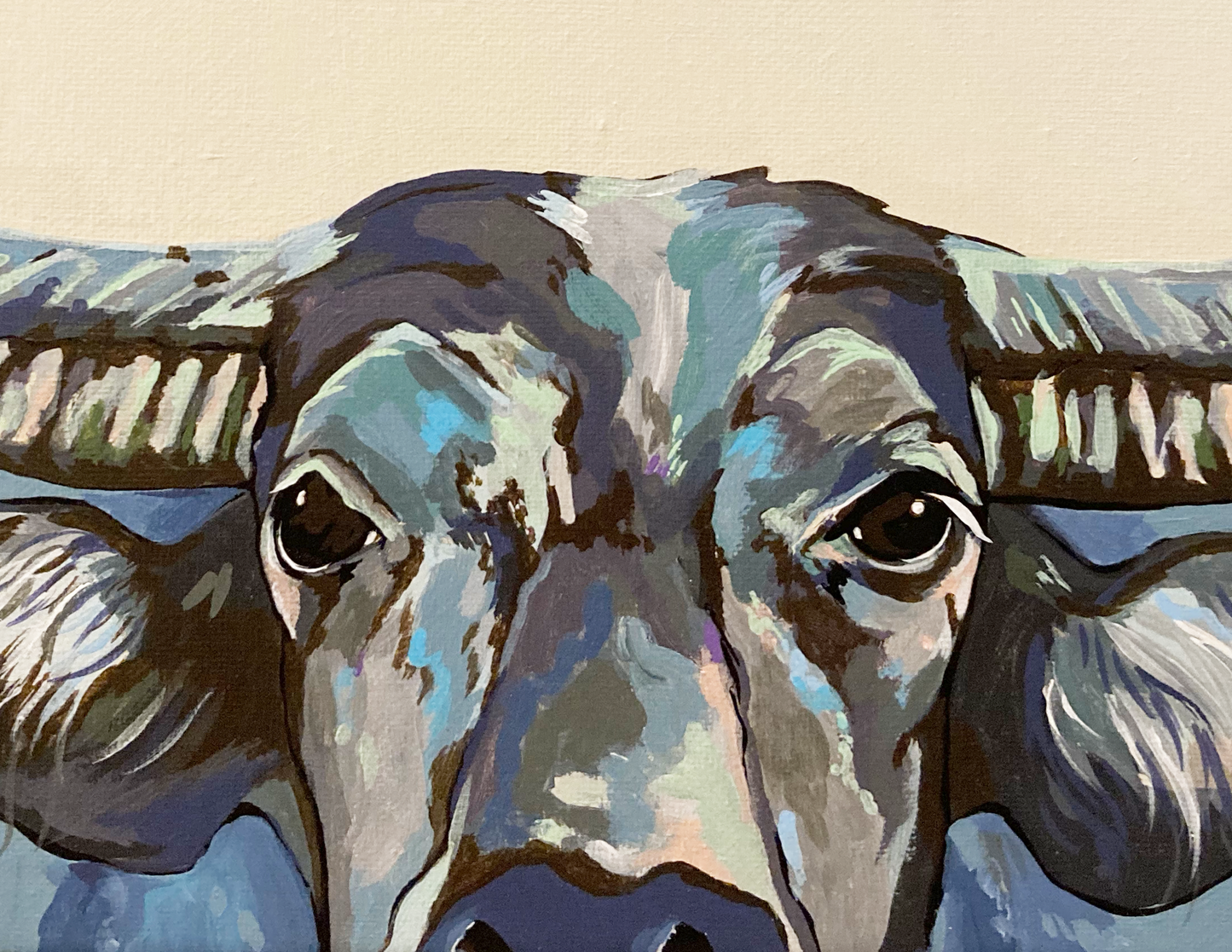 Wally the Water Buffalo Original Painting