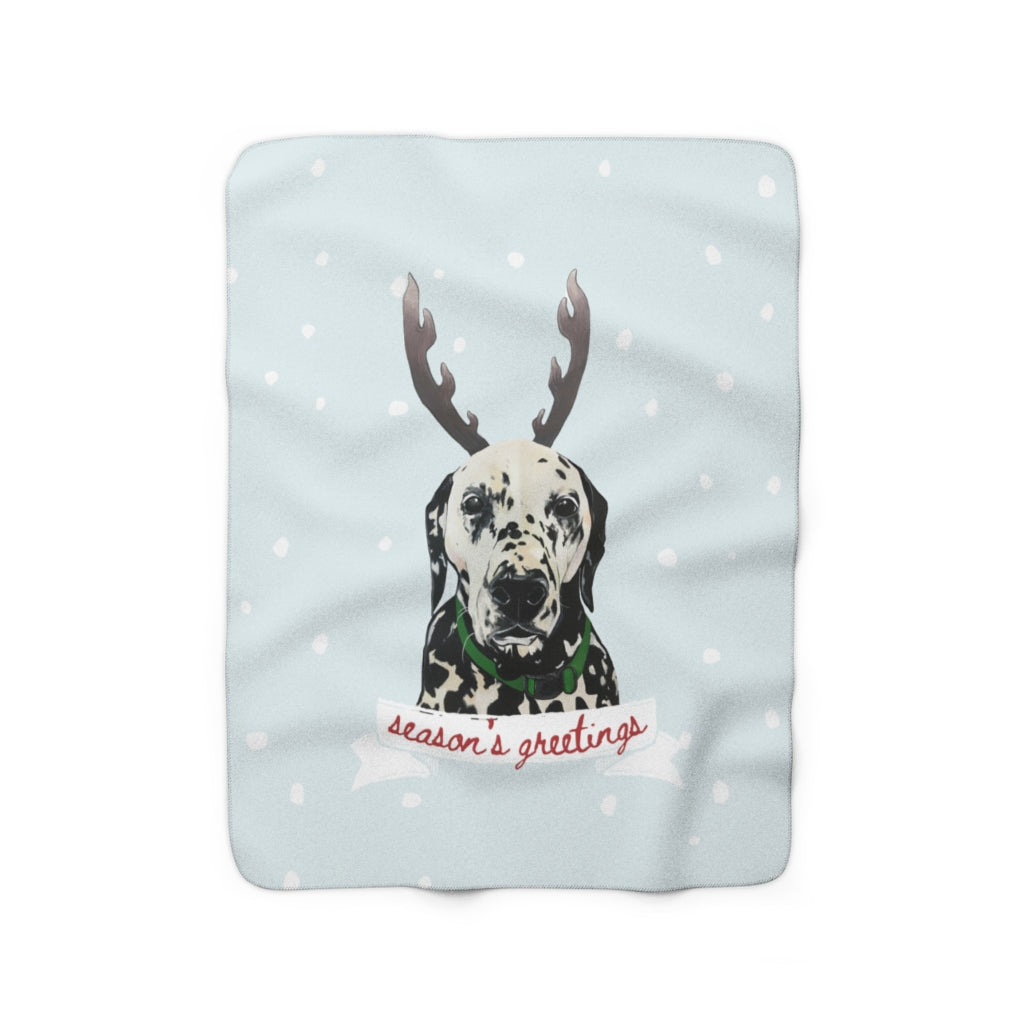 Holiday Pups -  Dalmatian Sherpa Fleece Blanket