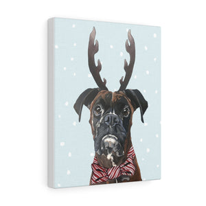 Holiday Pups - Boxer on Canvas Gallery Wrap