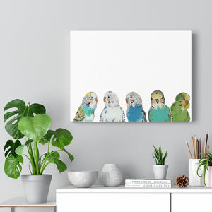 Parakeet Party on Canvas Gallery Wrap
