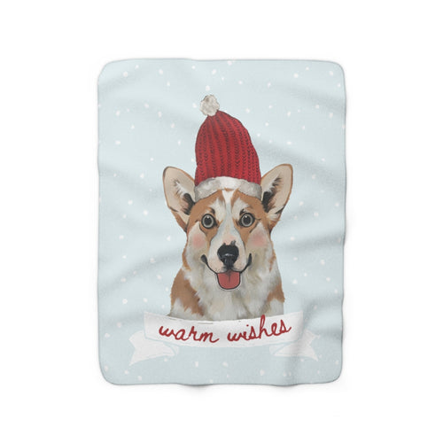 Holiday Pups - Corgi Sherpa Fleece Blanket