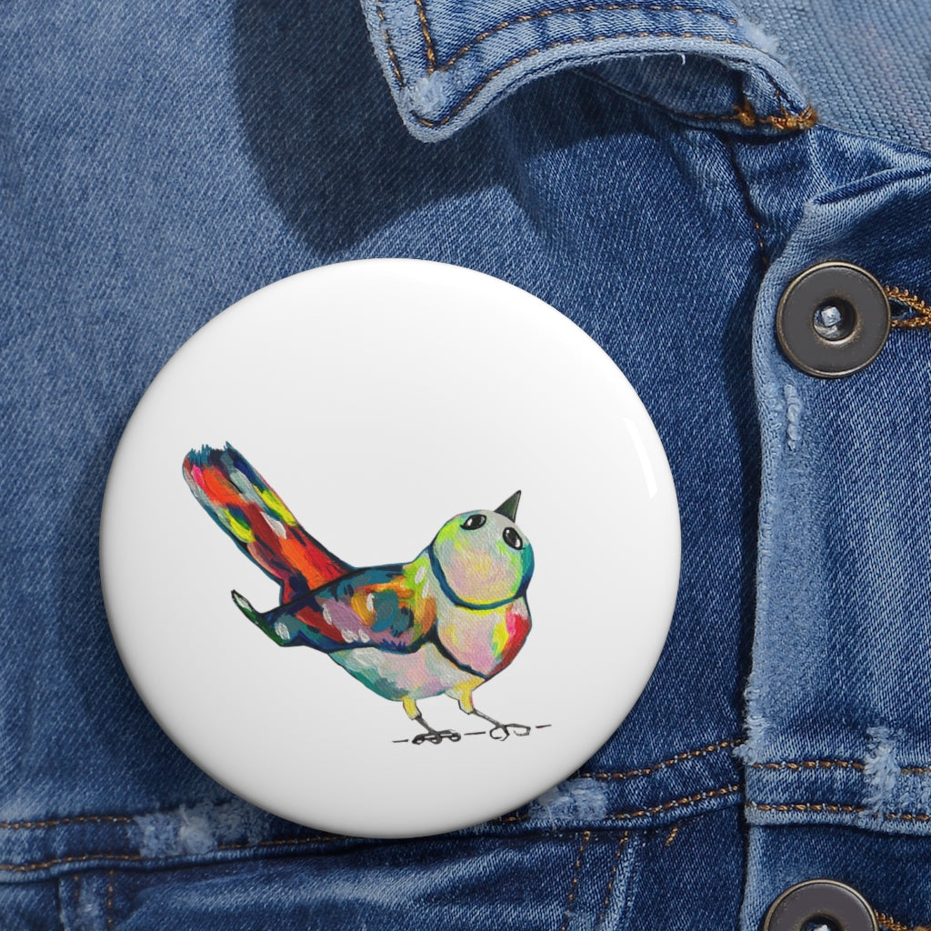 Rainbow Wren Pin Button