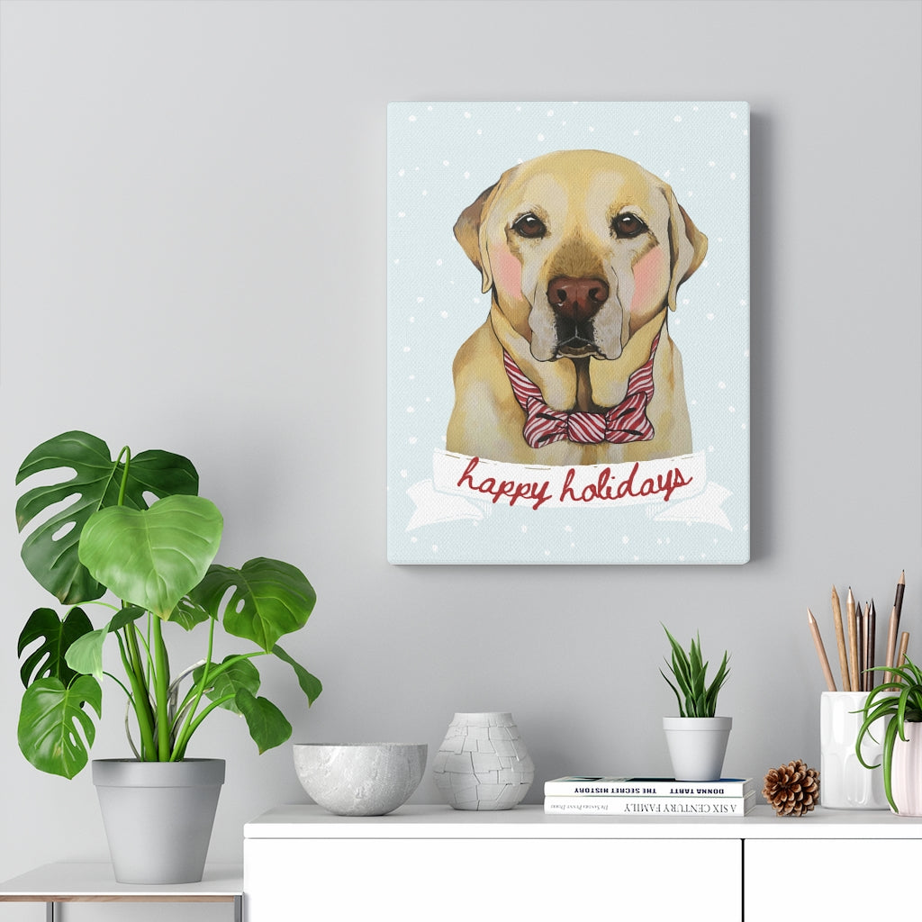 Holiday Pups - Lab on Canvas Gallery Wrap