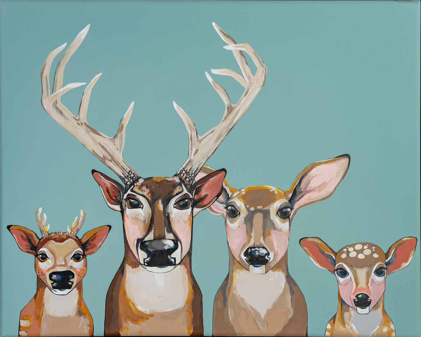 The Whitetail Family Original Painting