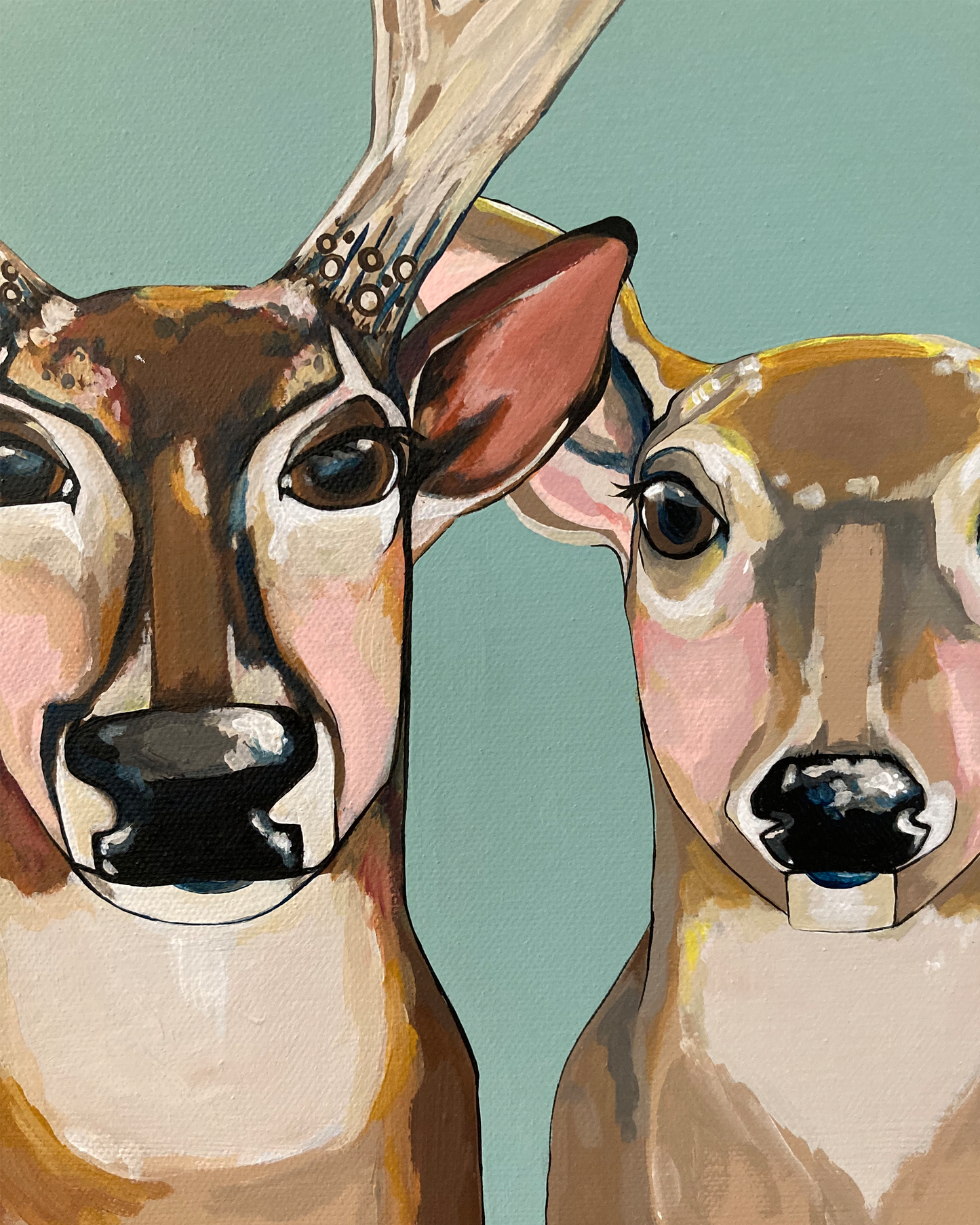 The Whitetail Family Original Painting
