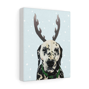 Holiday Pups - Dalmatian on Canvas Gallery Wrap