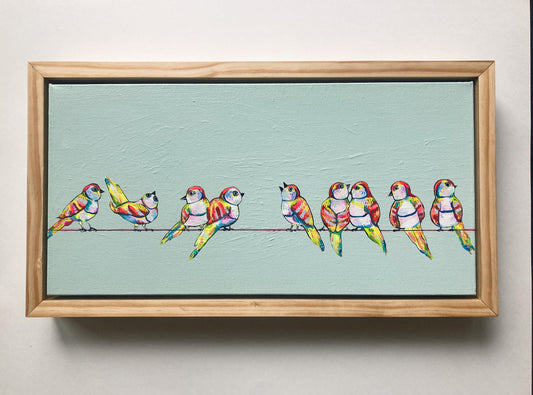 Rainbow Wrens Original Painting