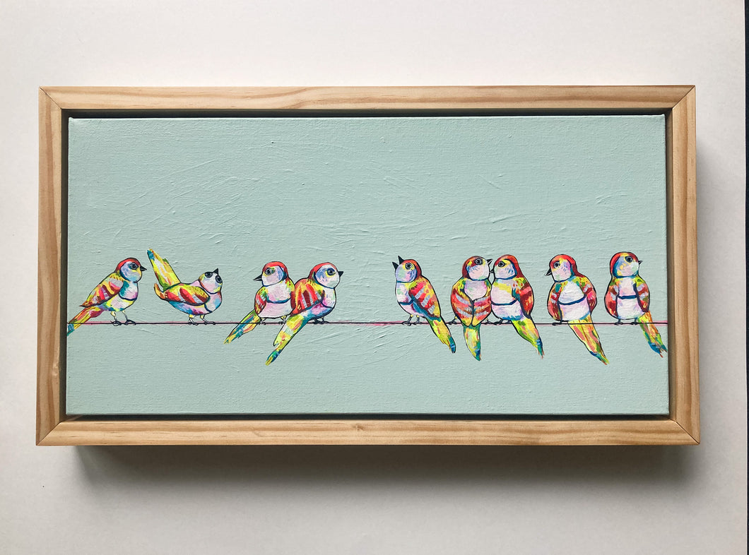 Rainbow Wrens Original Painting